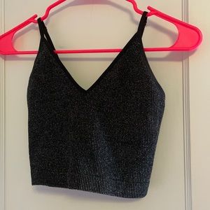 Black sparkly crop top